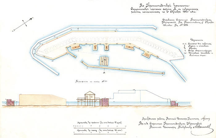 План форта Тотлебен с демонстрацией работ, выполненных к 6 октября 1897 г.