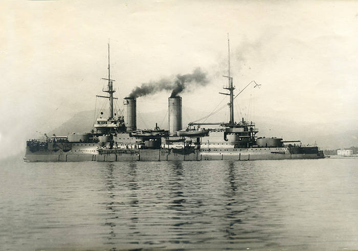 Линейный корабль «Слава» в Средиземном море. 1908 г.